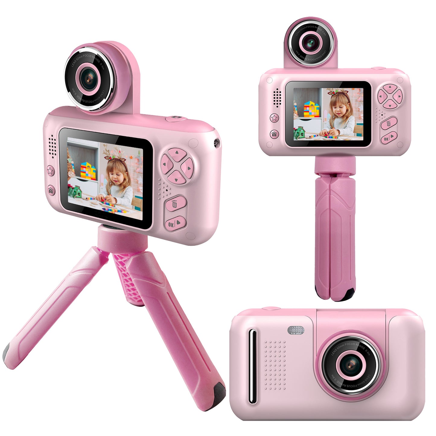 Kids Digital Camera with Flip Lens & 2.4" Screen
