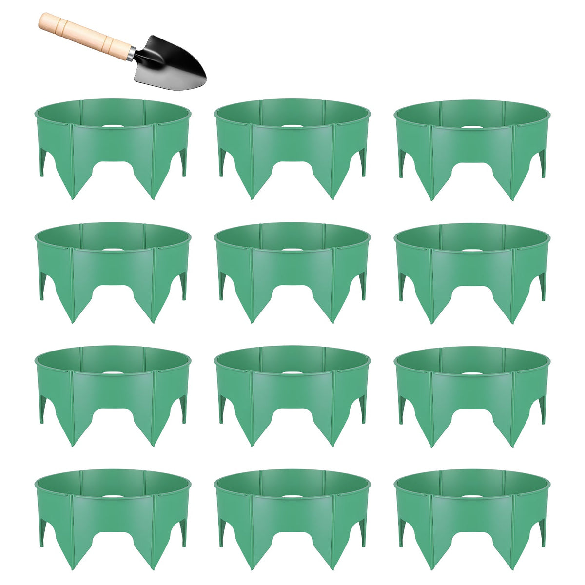 Adjustable Plant Grow Rings 10in with Hand Shovel - 12 Pack