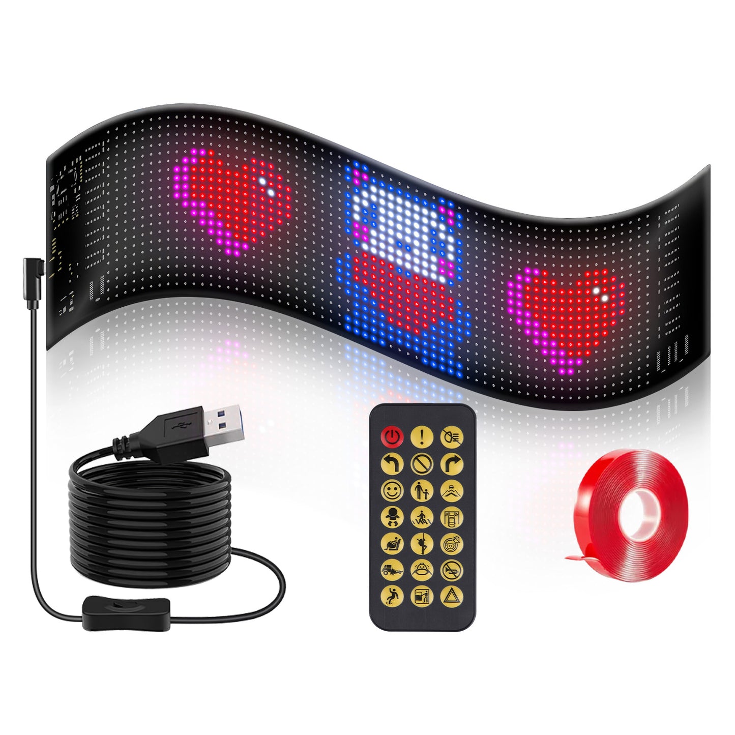 Programmable LED Car Sign with App Control 20x64 Matrix