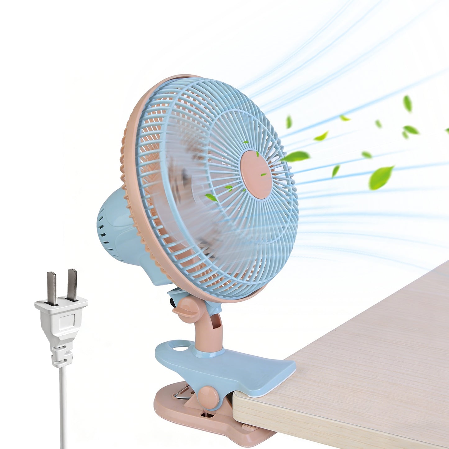 8.66" Clip-On Fan with 90° Oscillation & 2 Speed Settings