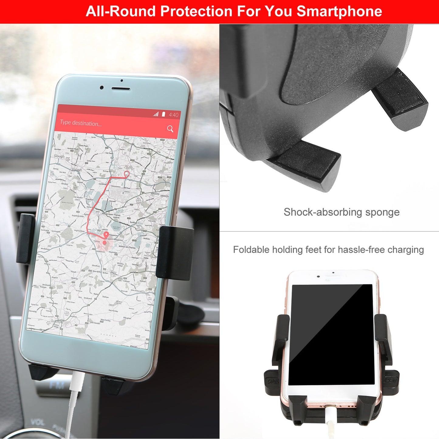 Car Air Vent Phone Mount with 360° Rotation