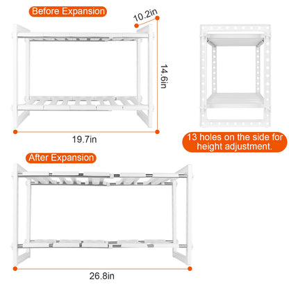 Under Sink Organizer 2-Tier Expandable Storage Rack