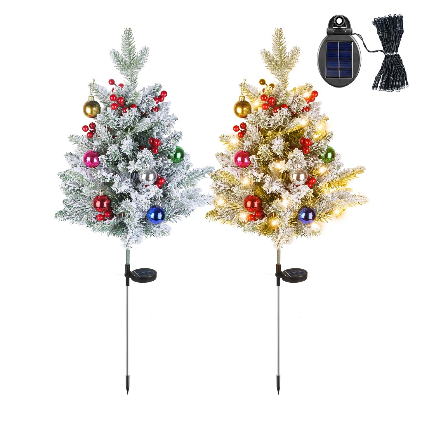 Battery Powered LED Christmas Tree Urn Filler - 2 Pack