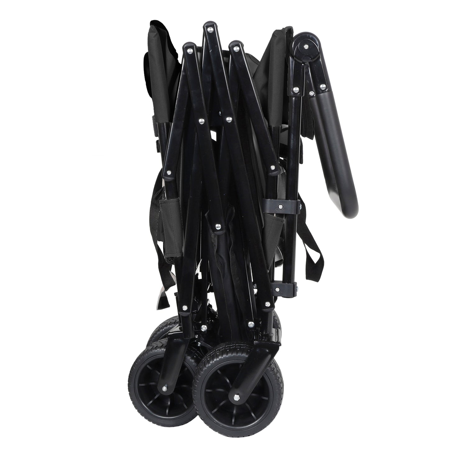 Folding Wagon Cart with Bench Seat & Canopy - 500lbs Capacity