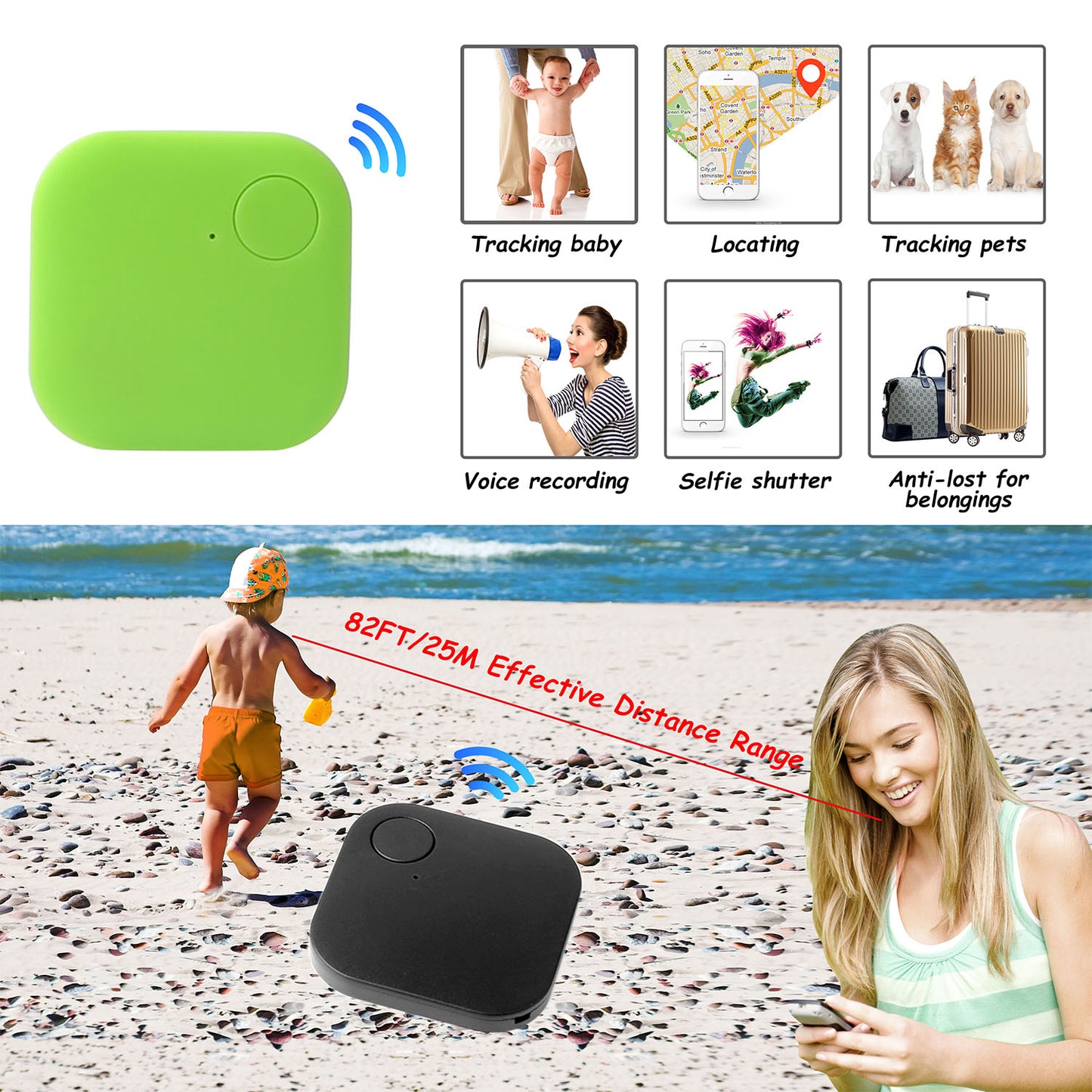Bluetooth Key Finder Tracker with Bi-Directional Alarm