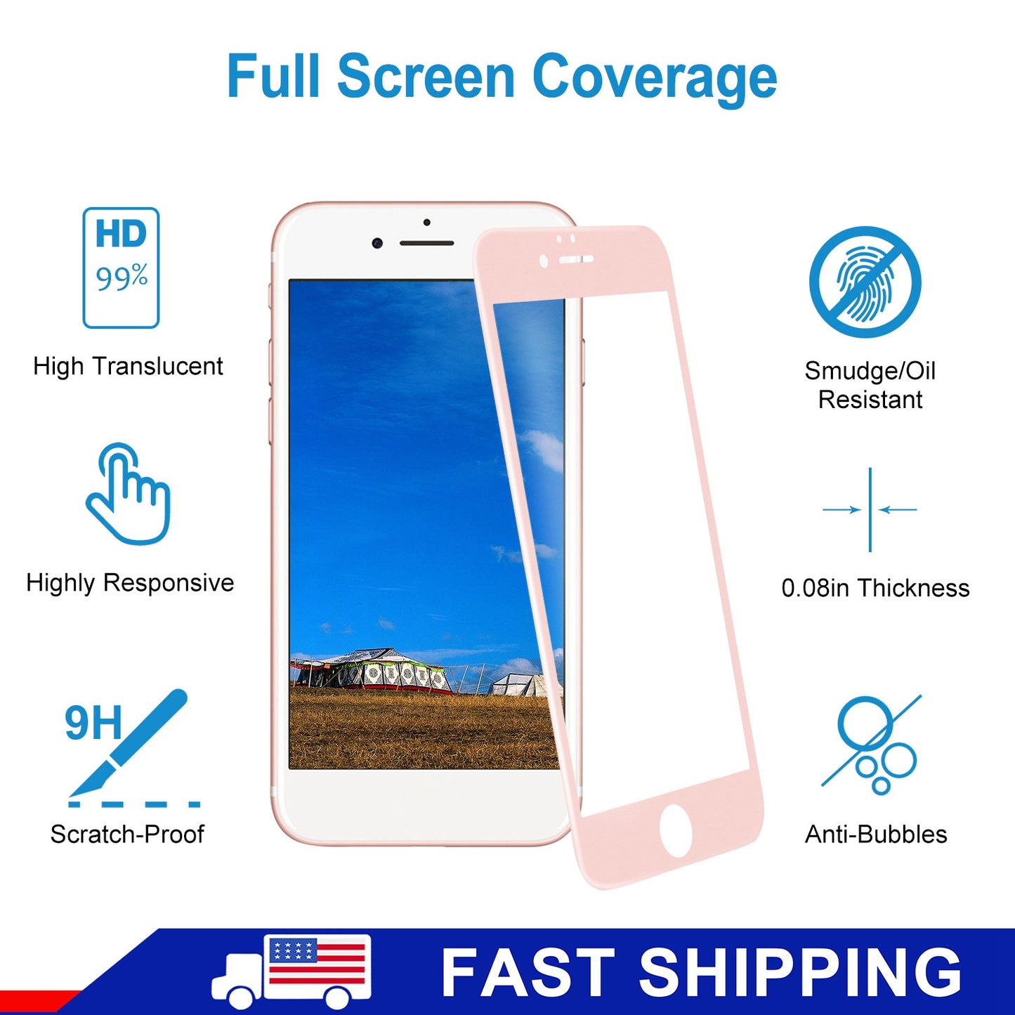 iPhone 6 Plus Tempered Glass Screen Protector 3D Edge