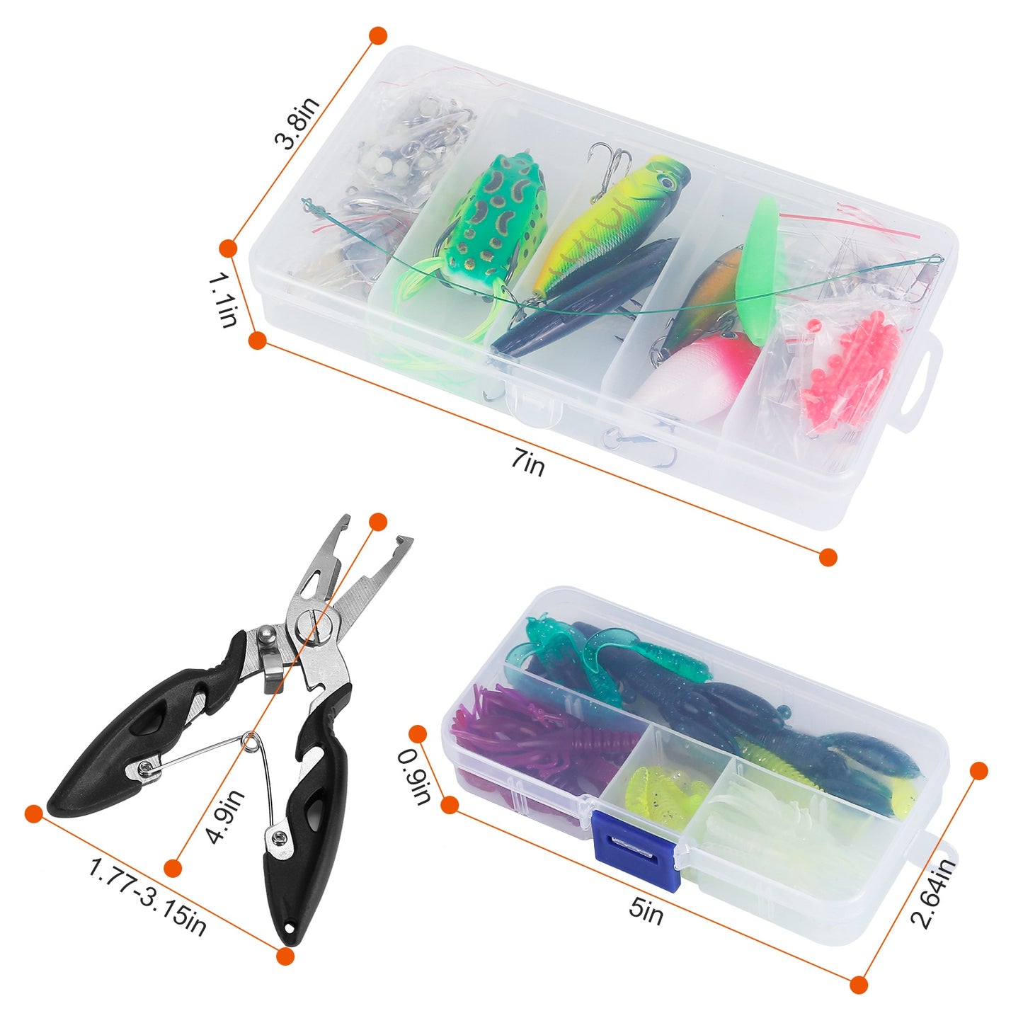 383-Piece Fishing Lure Tackle Kit with Storage Boxes