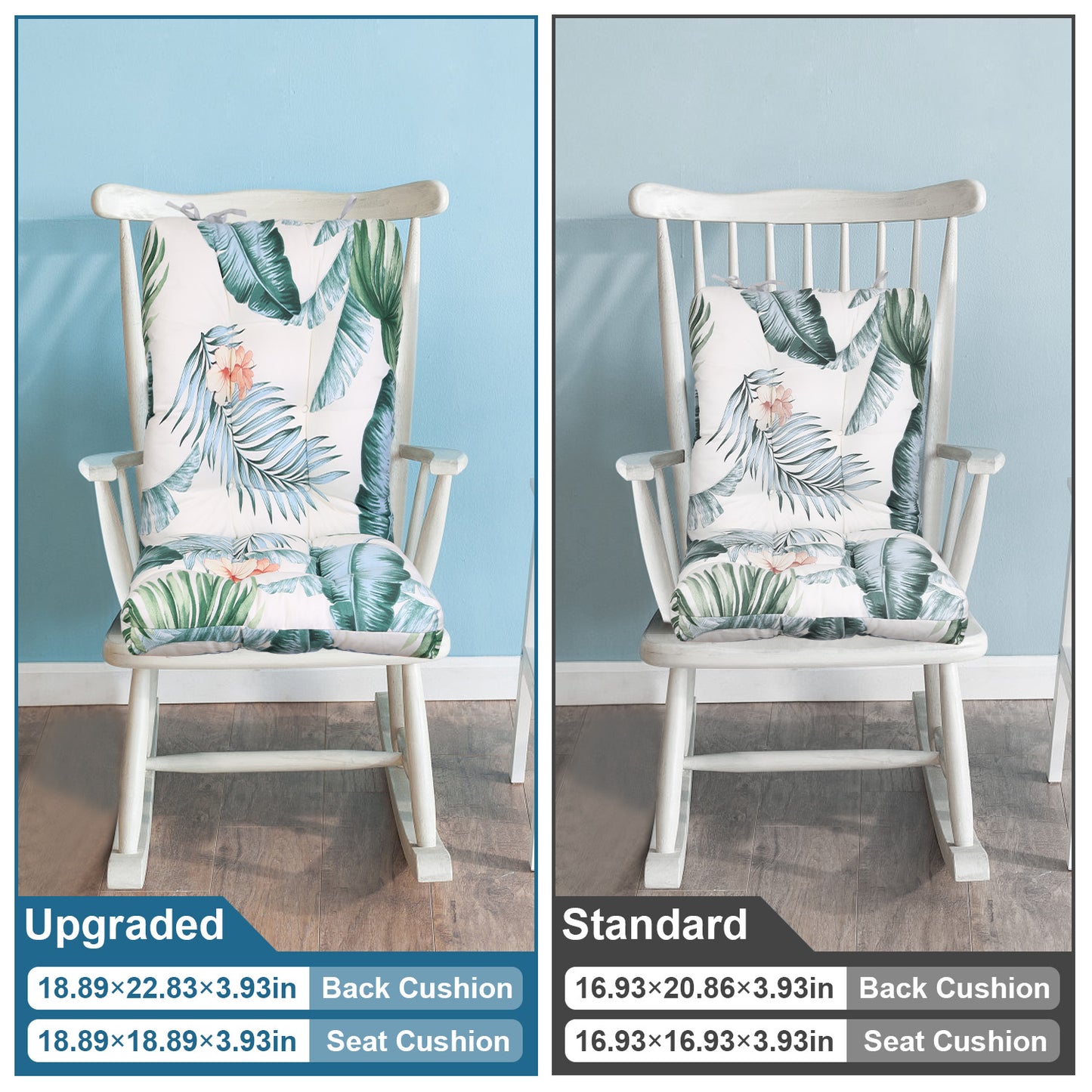 Rocking Chair Cushion Set - Waterproof with Non-Slip Ties