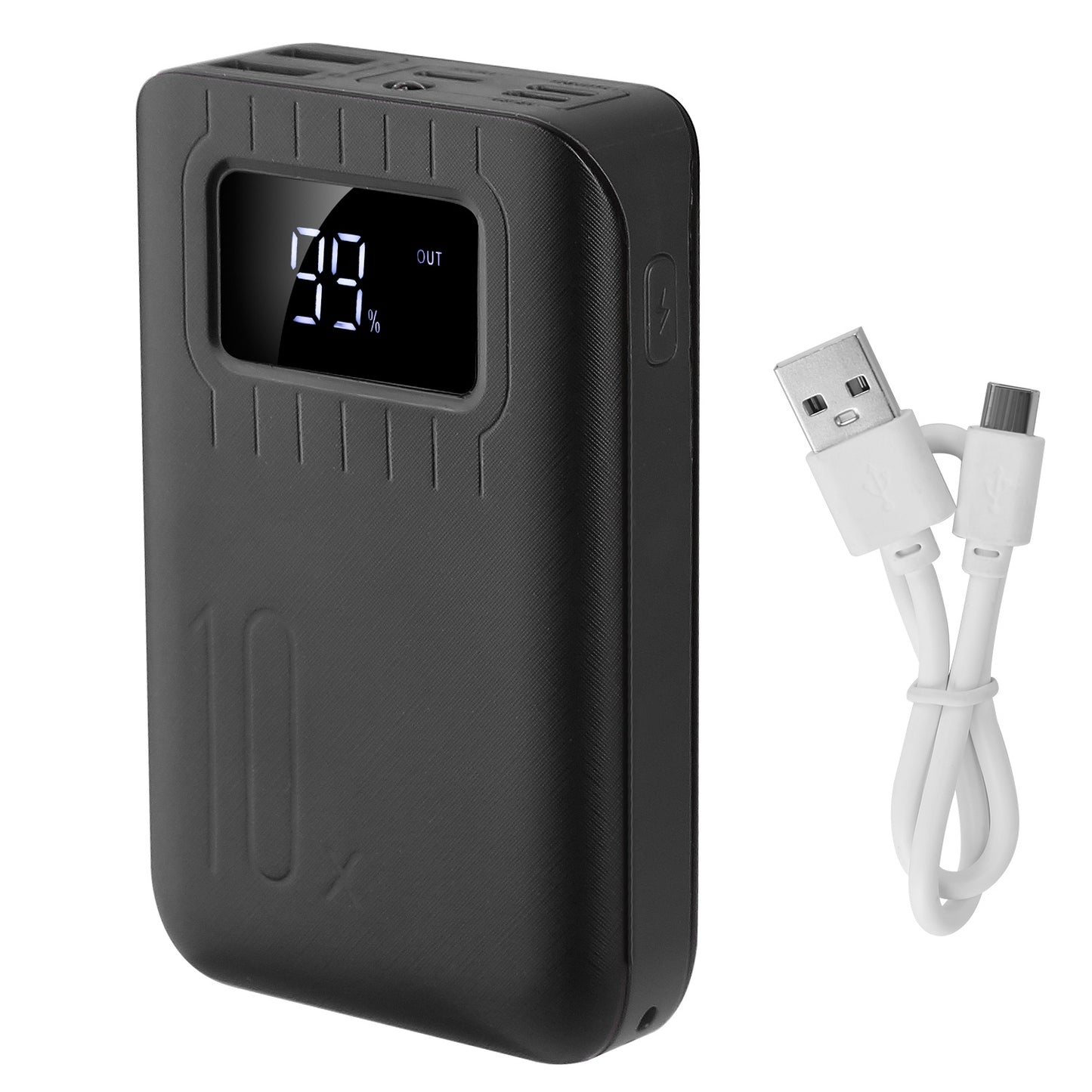 10000mAh Portable Power Bank with Dual USB Ports & LCD Display