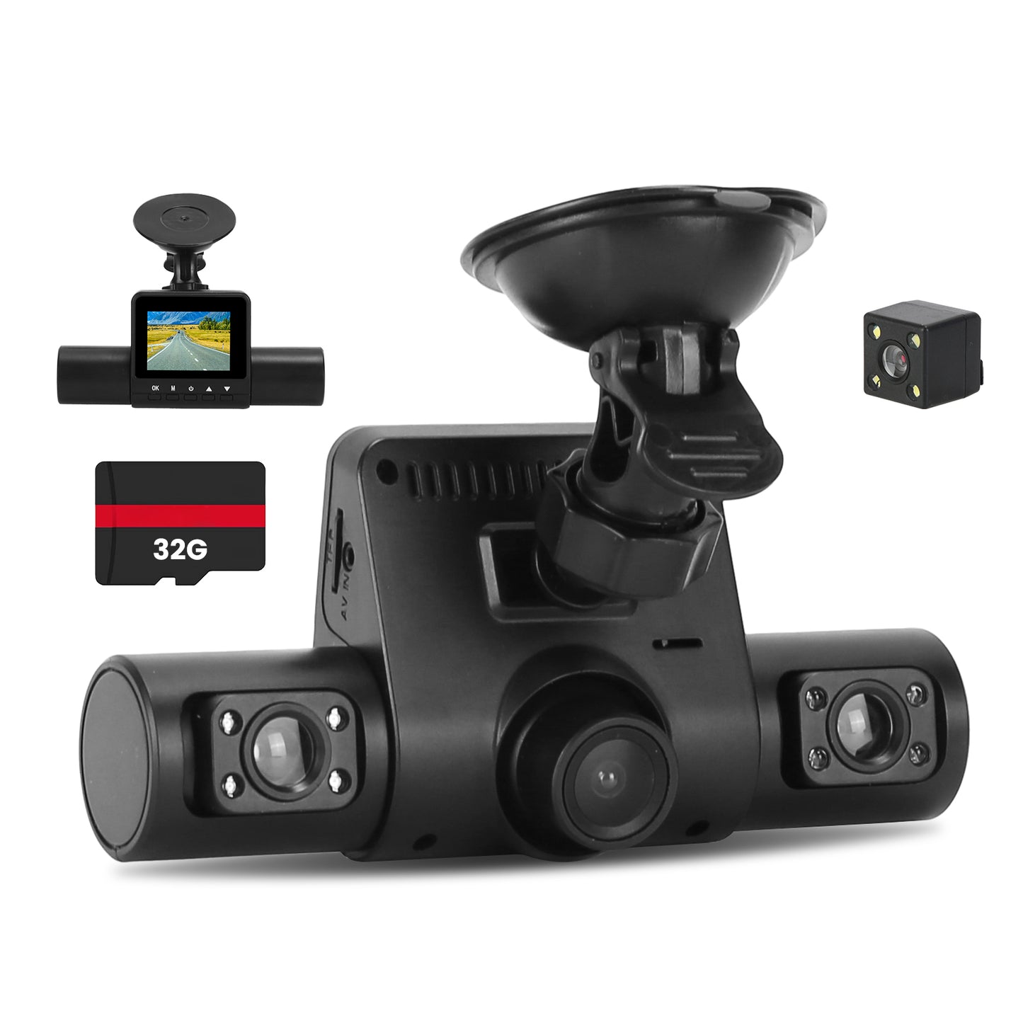4 Channel Dash Cam with 360° Coverage and Night Vision