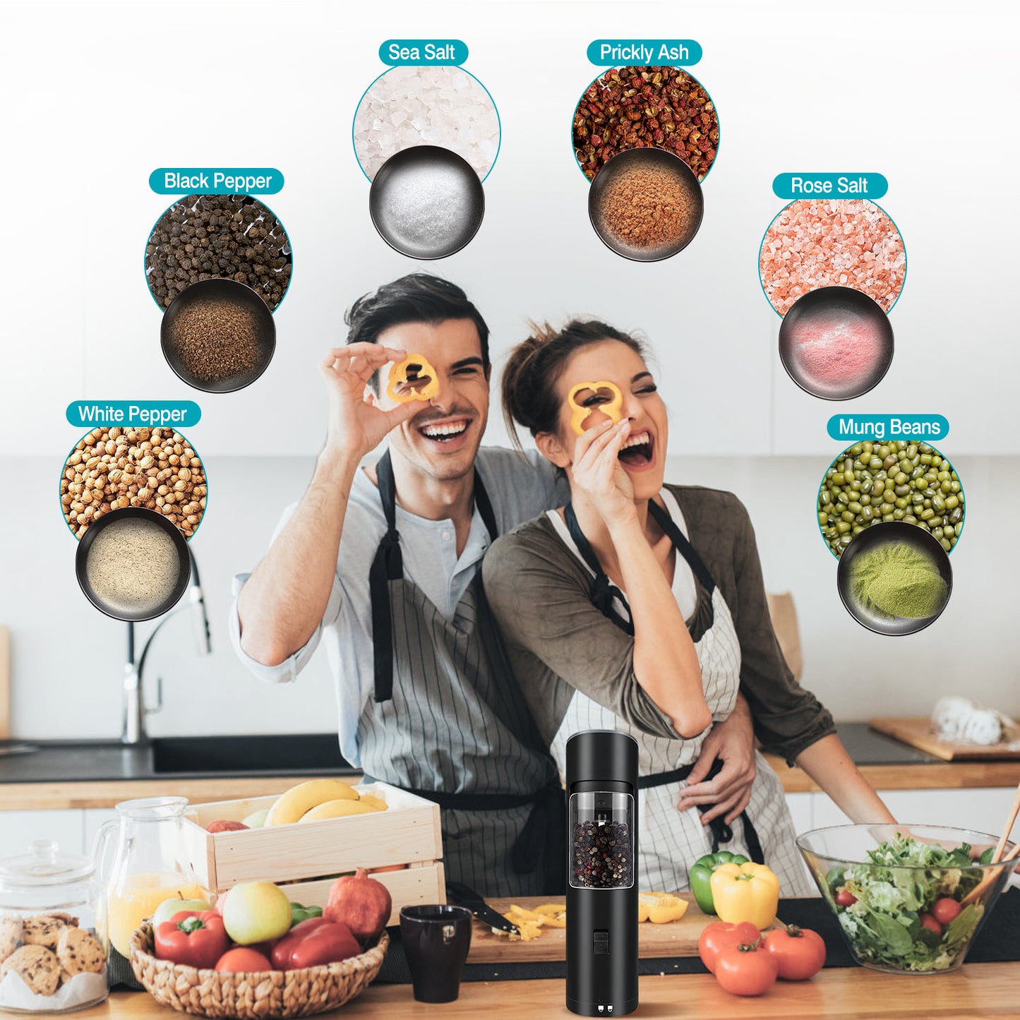 Electric Salt and Pepper Grinder with Gravity Sensor