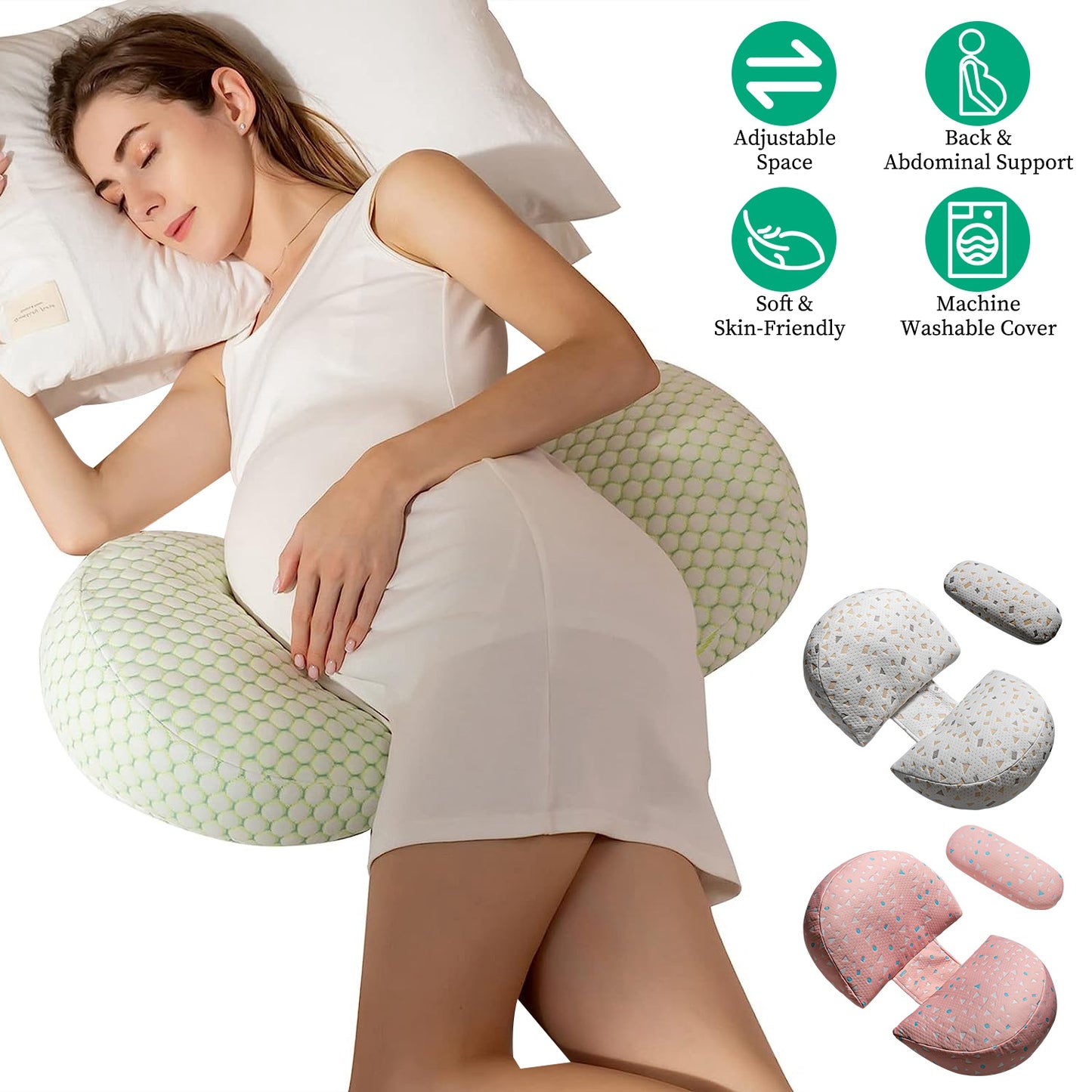 Adjustable Maternity Wedge Pillow with Detachable Cover