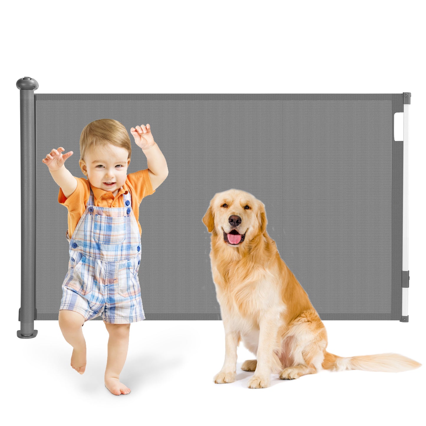 Retractable Baby Gate 58.3" Wide for Stairs & Doorways