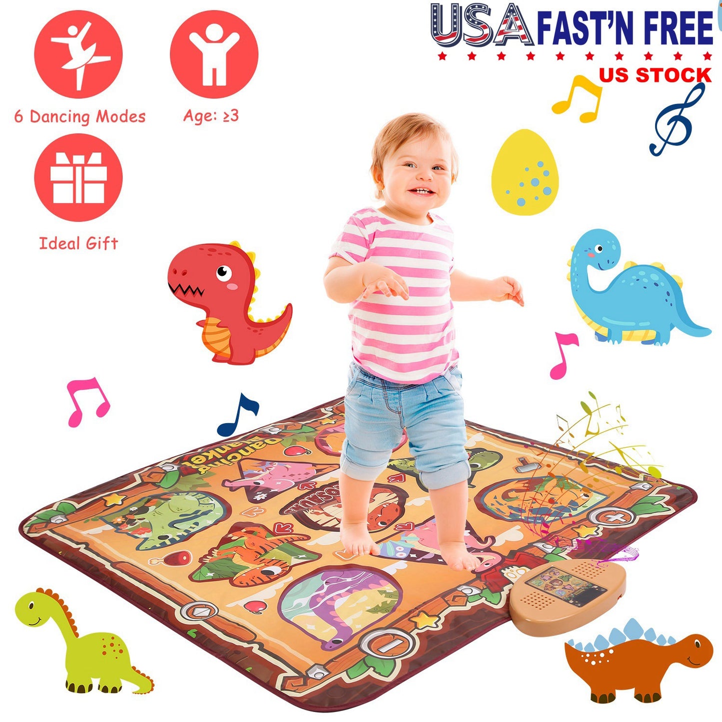 Electronic Music Dance Mat for Kids with 6 Game Modes