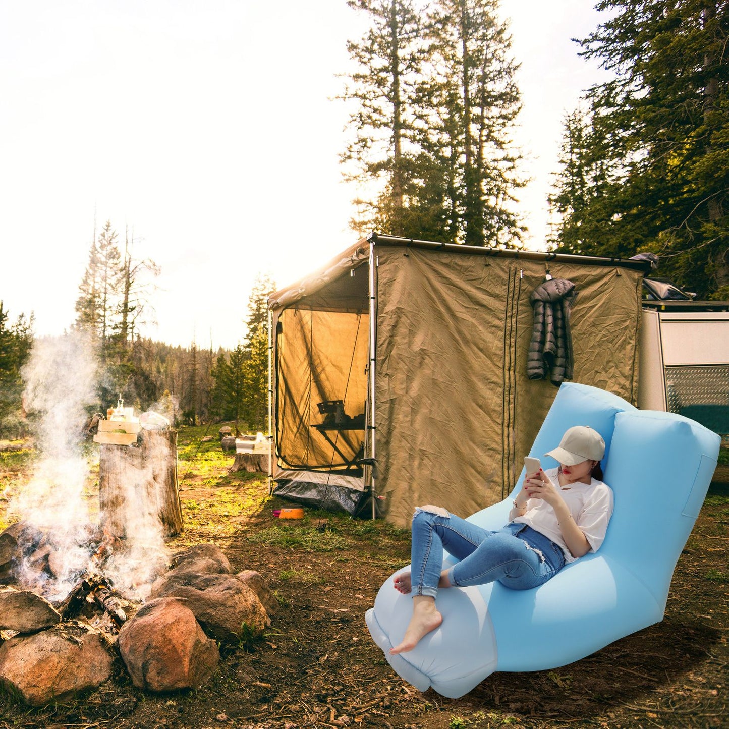 Inflatable Lounger Air Sofa with Carry Bag - Waterproof