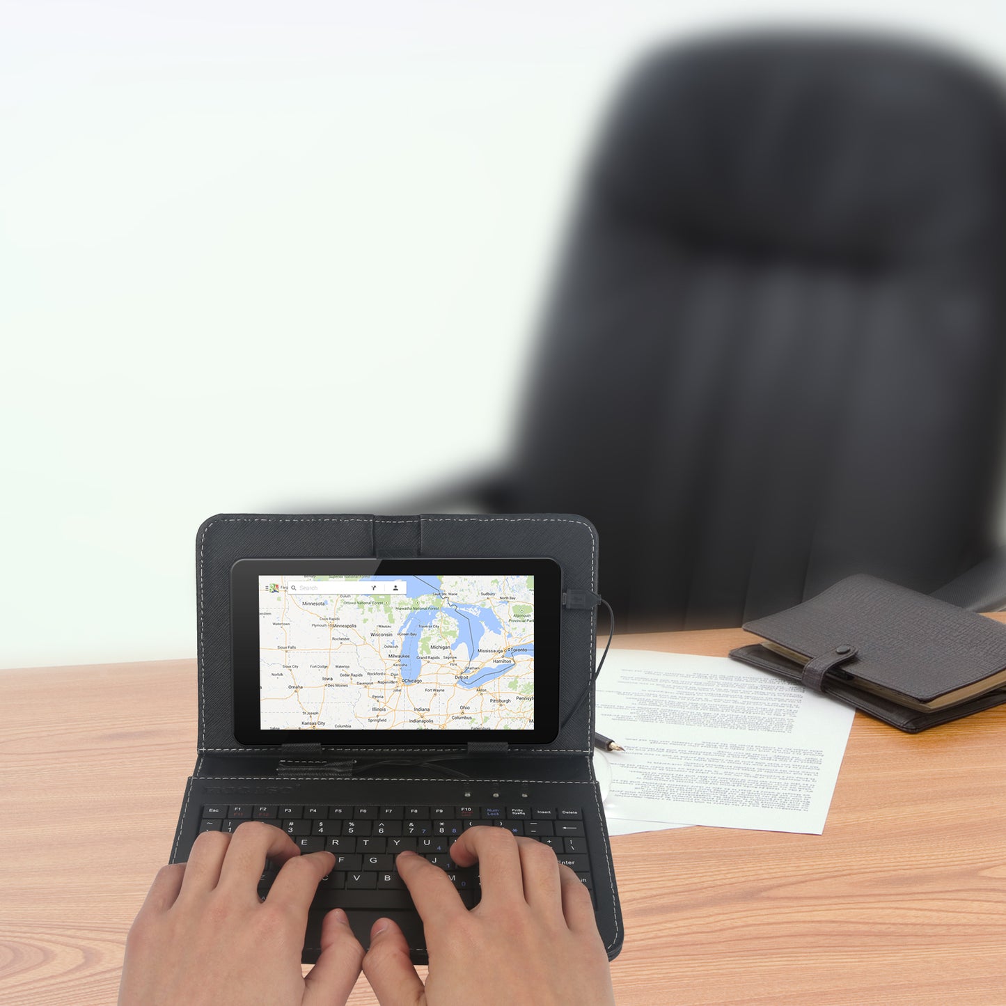 USB Keyboard Leather Case for MX780 Tablet with Stand