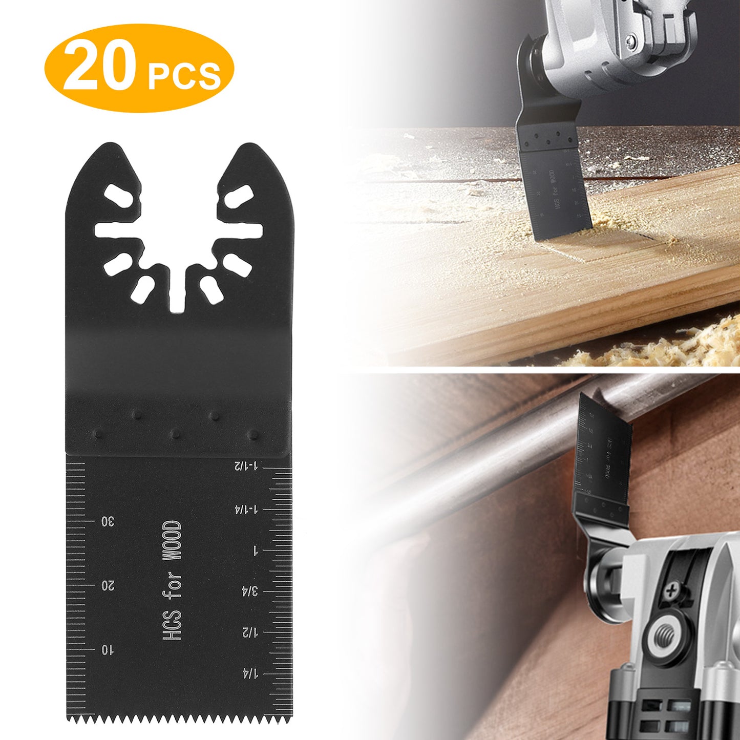 Oscillating Saw Blades 20-Pack High-Carbon Steel Multi-Tool