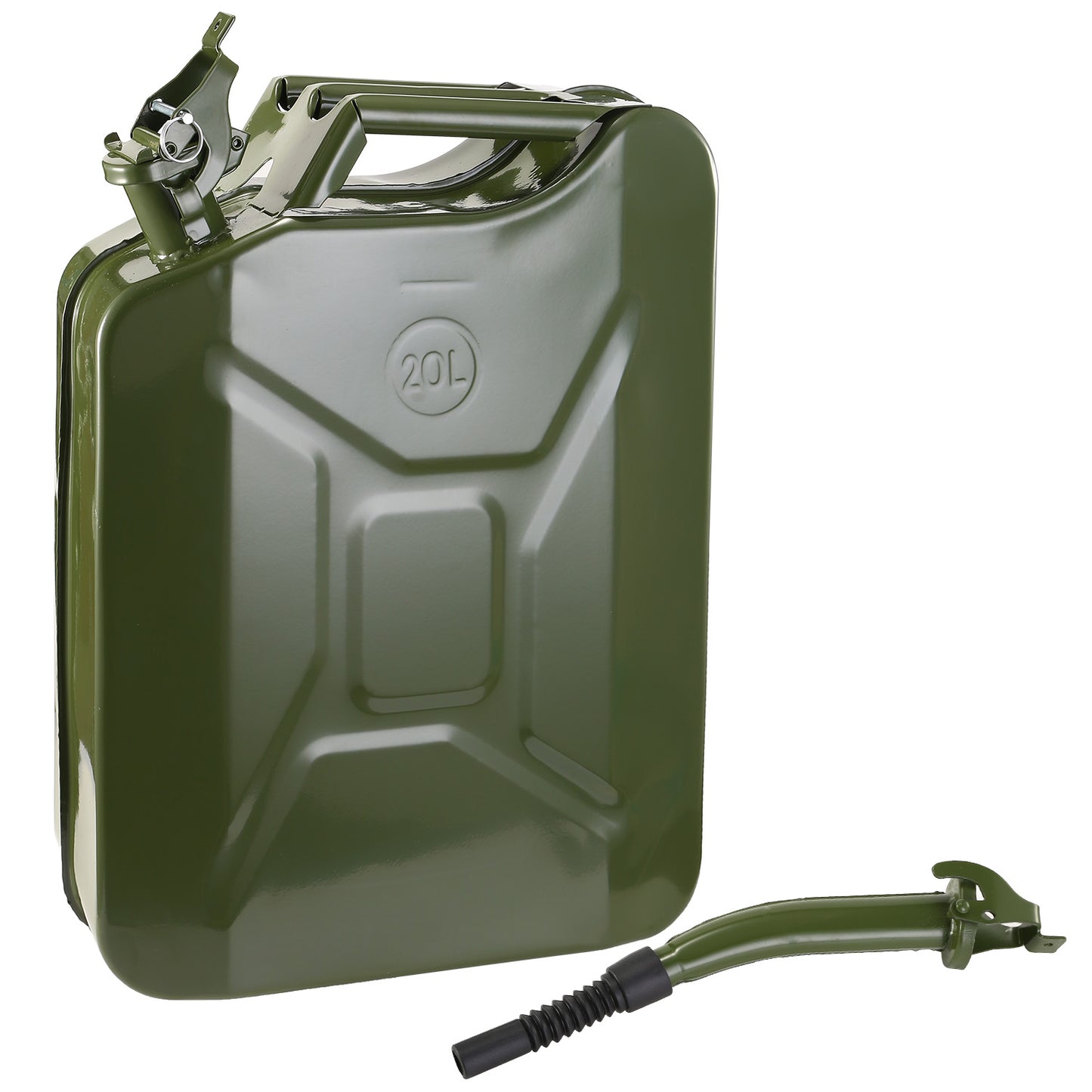 5 Gallon Steel Jerry Can with Spill-Proof Spout