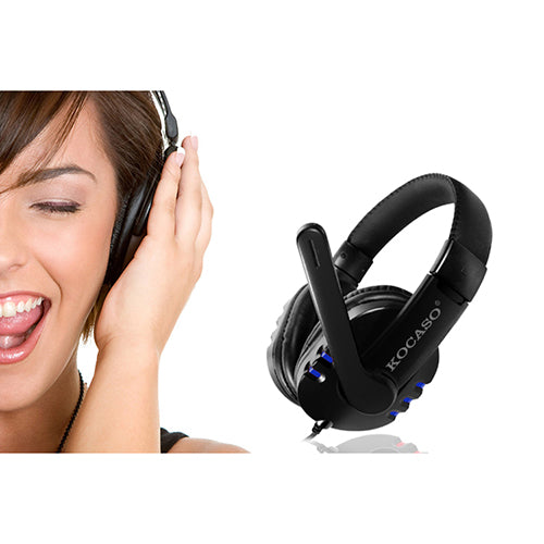 Dynamic Stereo Headphones with Adjustable Mic - Blue