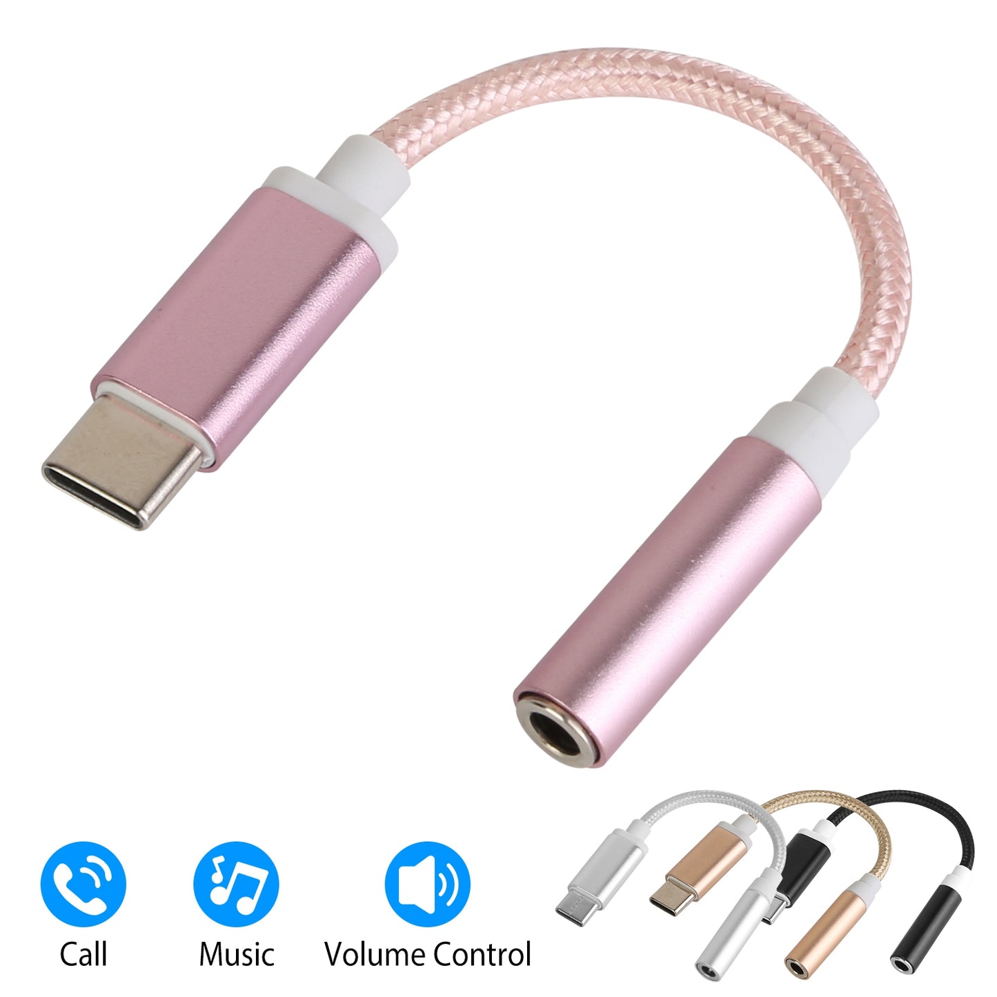 USB-C to 3.5mm Aux Audio Adapter Cable for Headphones