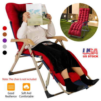 Chaise Lounger Cushion 67x22in with Secure Straps