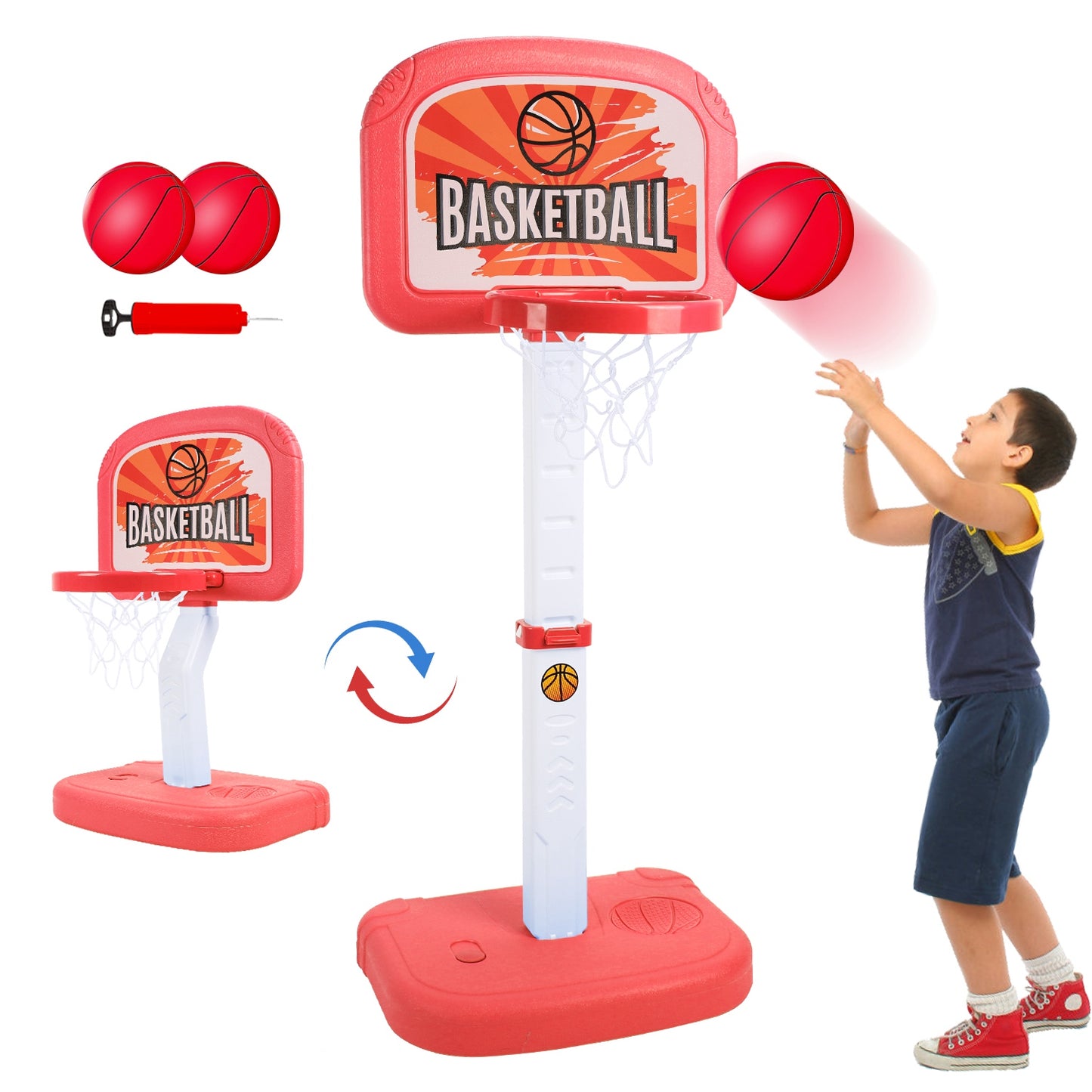 Poolside Basketball Hoop Set with Adjustable Height