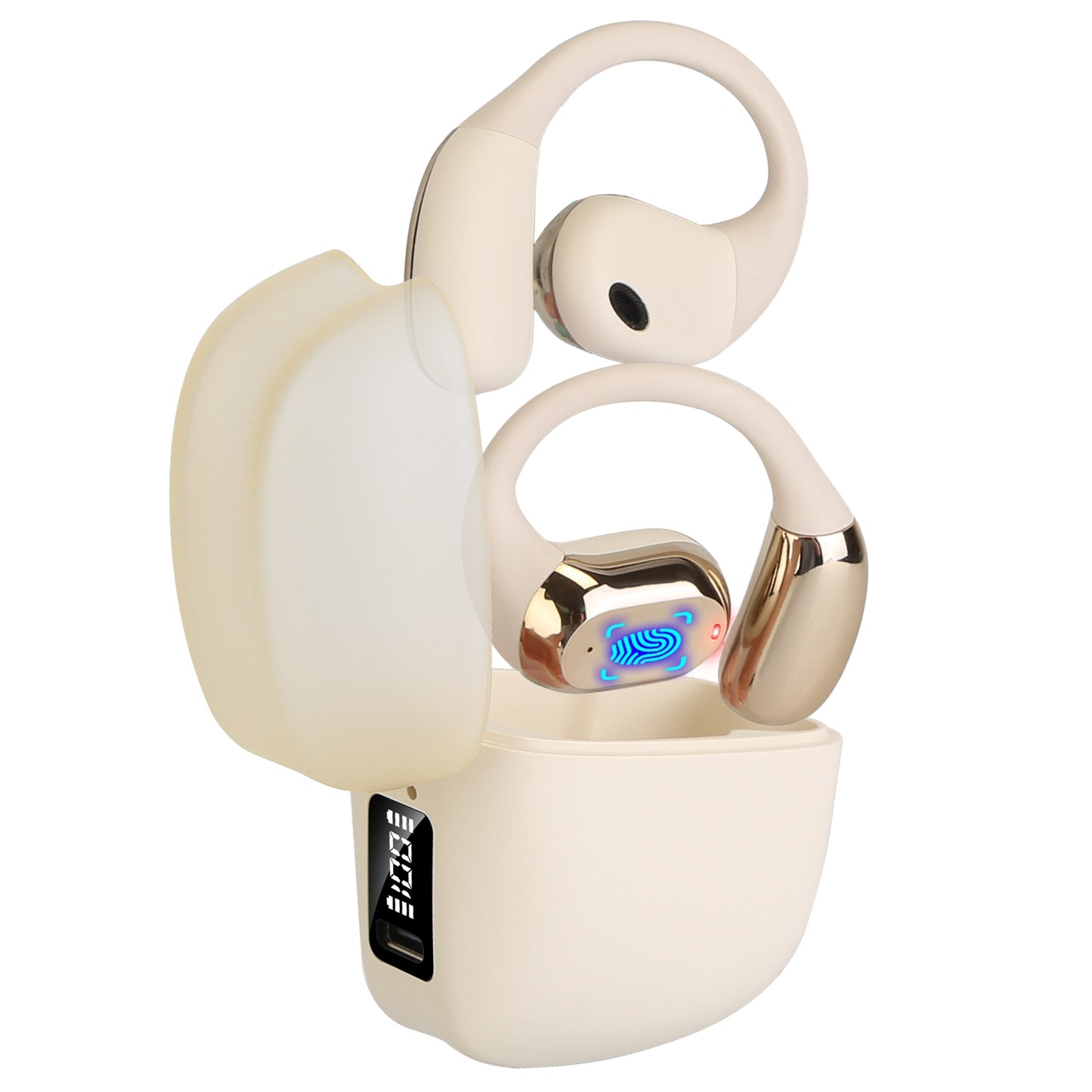 Open Ear Wireless Earbuds with LED Display & 300Hr Standby