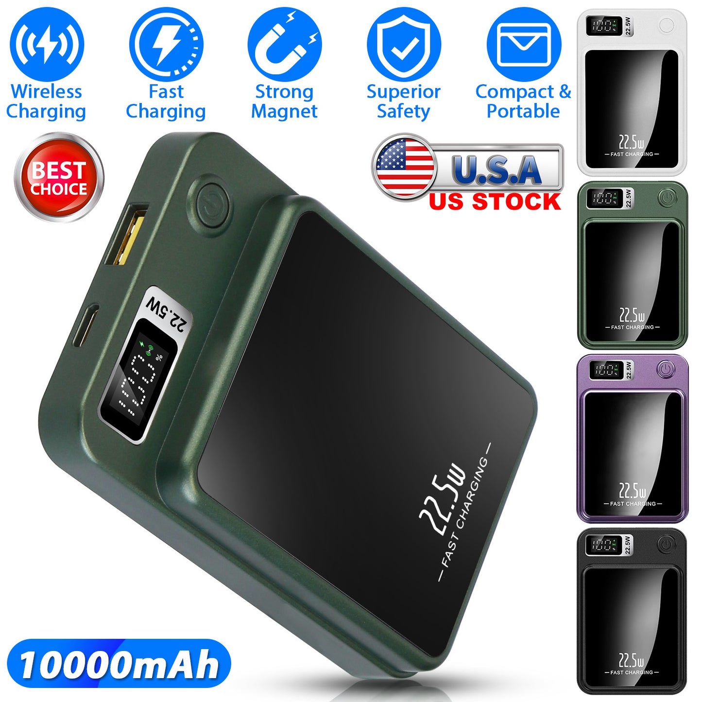 Magnetic Wireless Power Bank 10000mAh with PD20W Fast Charging