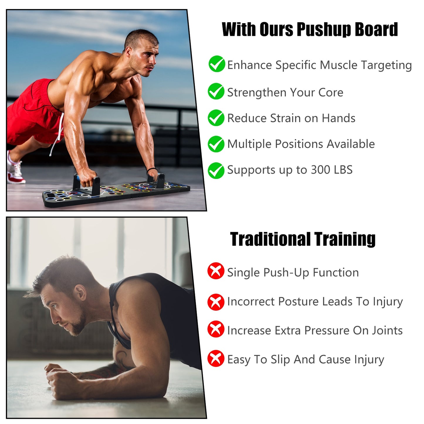 Push Up Board Home Gym Set with 15 Fitness Accessories