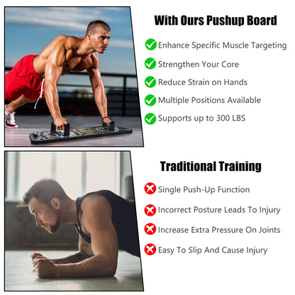 Push Up Board Home Gym Set with 15 Fitness Accessories