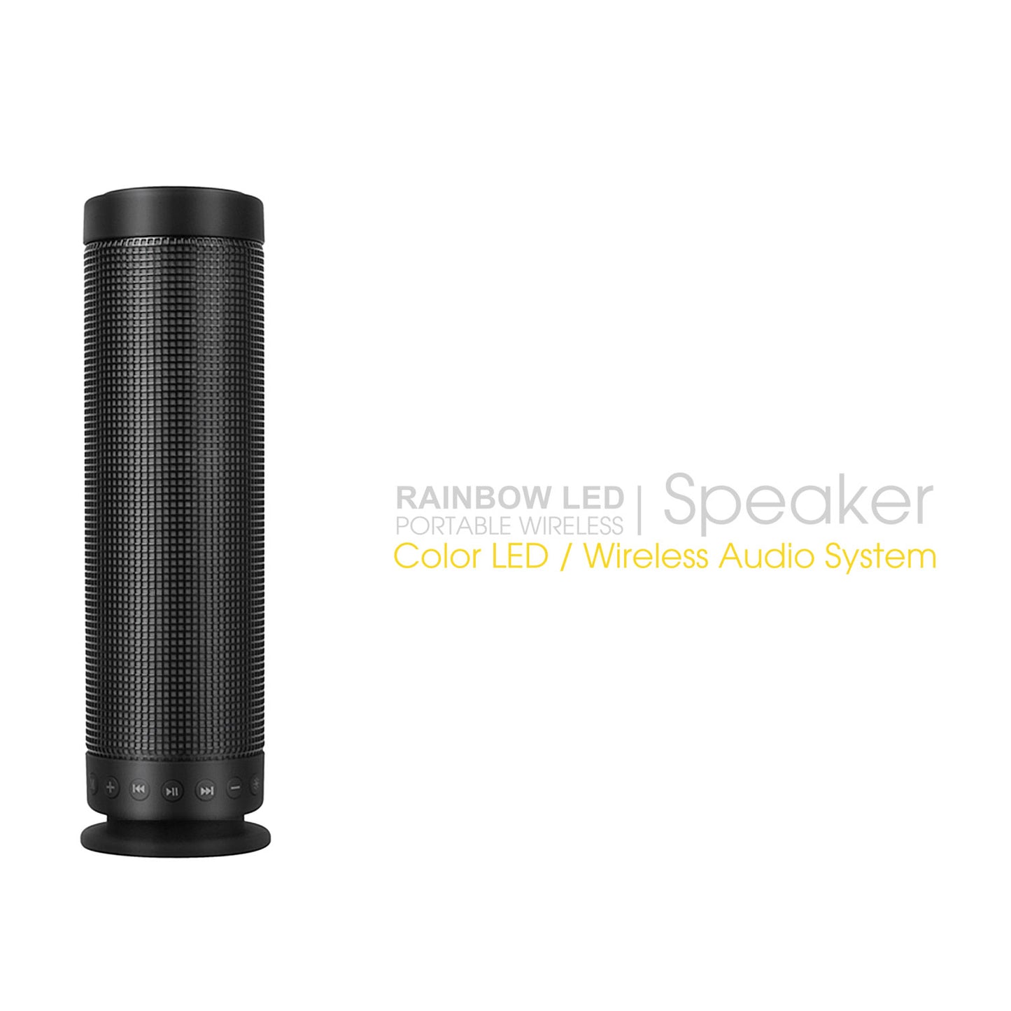 Portable Wireless Speaker with Rainbow LED Lights