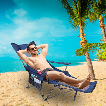 Foldable Camping Chair with Reclining Backrest - 330 LBS Capacity