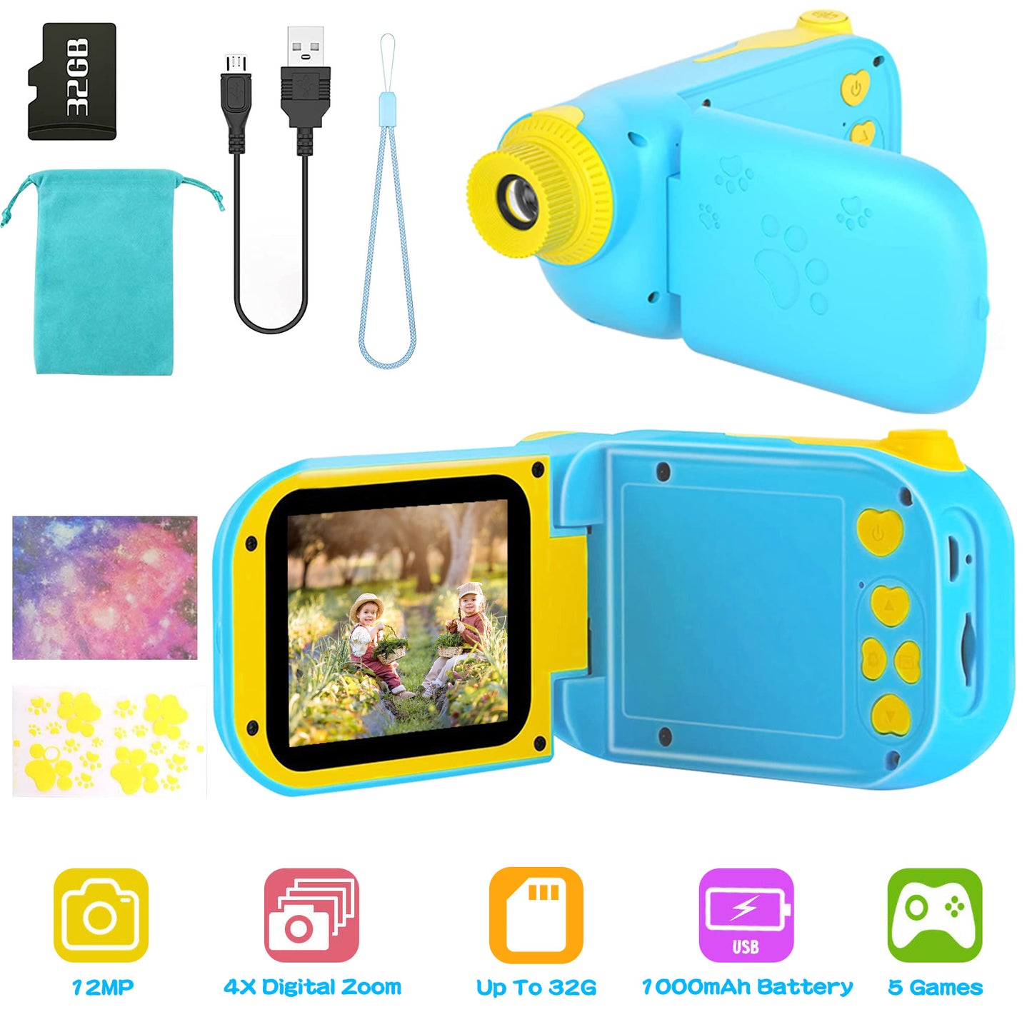 Kids Digital Camera with 2.4" Screen and 32GB Card