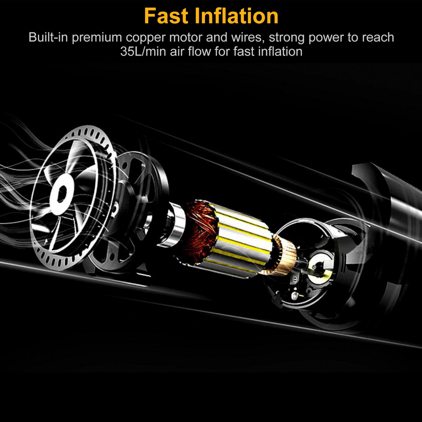 Portable Car Tire Air Compressor with Pointer Gauge 12V DC