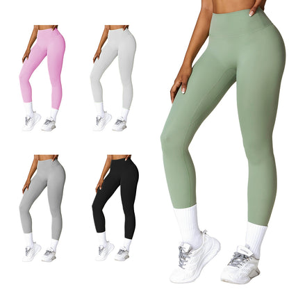 High Waist Workout Leggings with Tummy Control - 25" Inseam