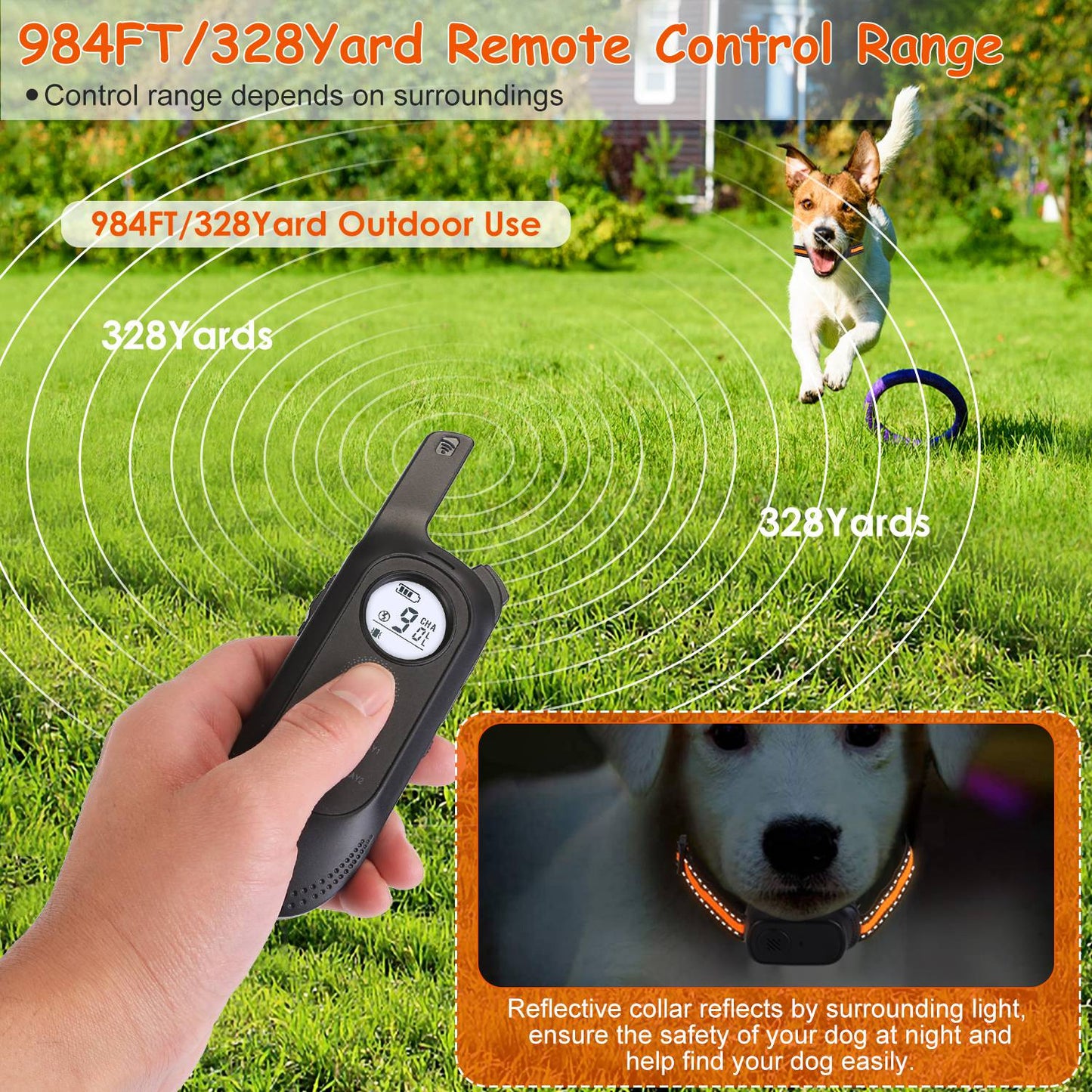 Dog Training Collar with Remote - 984ft Range & 3 Modes