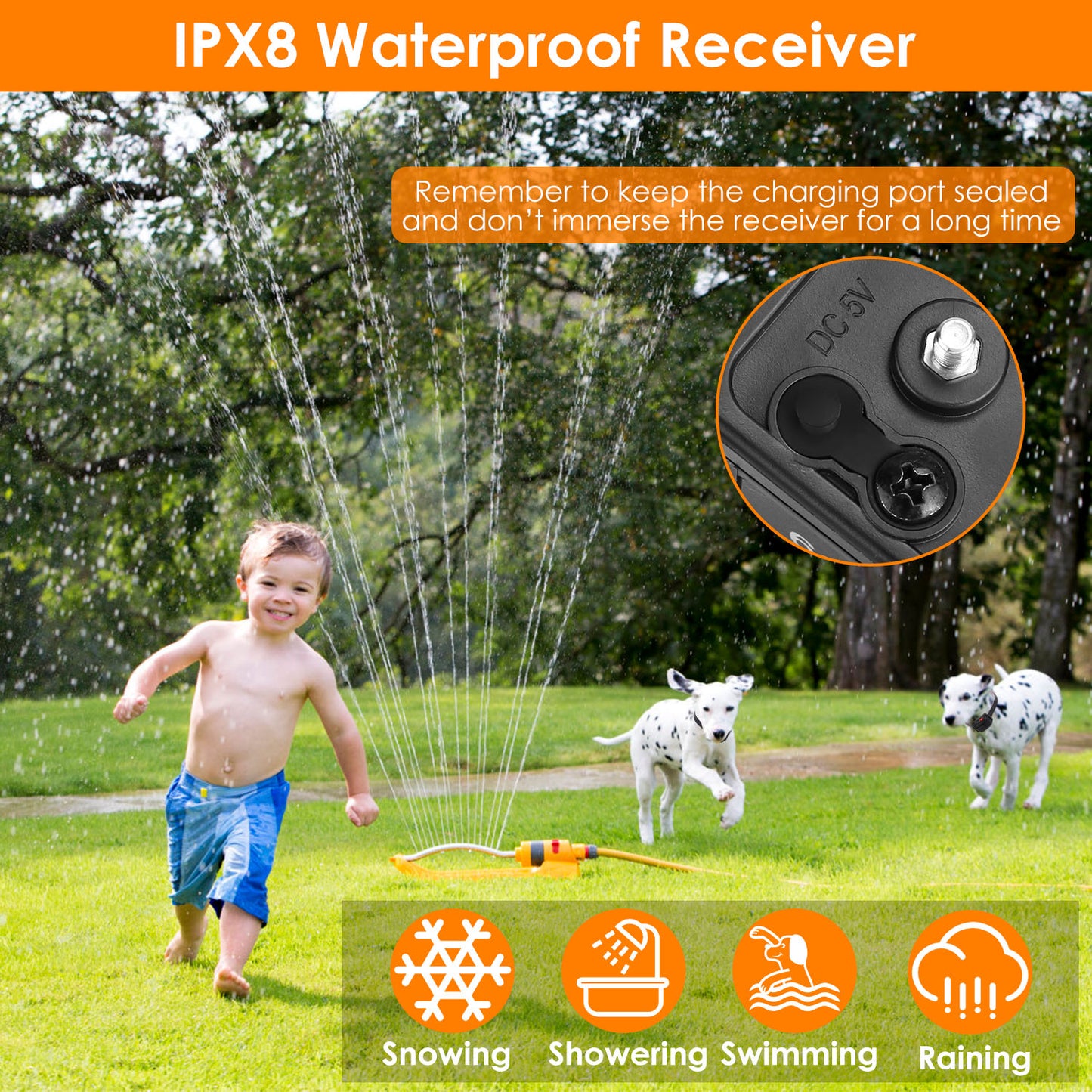 Underground Dog Fence System with Waterproof Rechargeable Collar