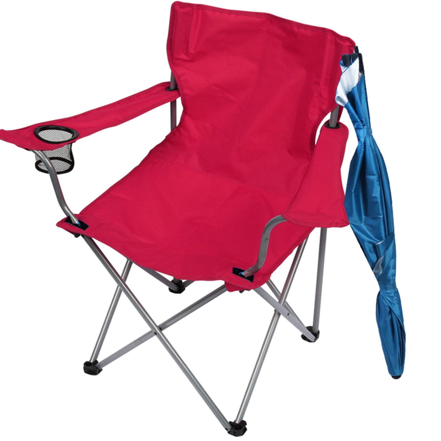 Folding Beach Chair with Detachable Umbrella and Cup Holder