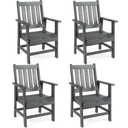 Patio Dining Chairs Set of 4 with Wide Armrests