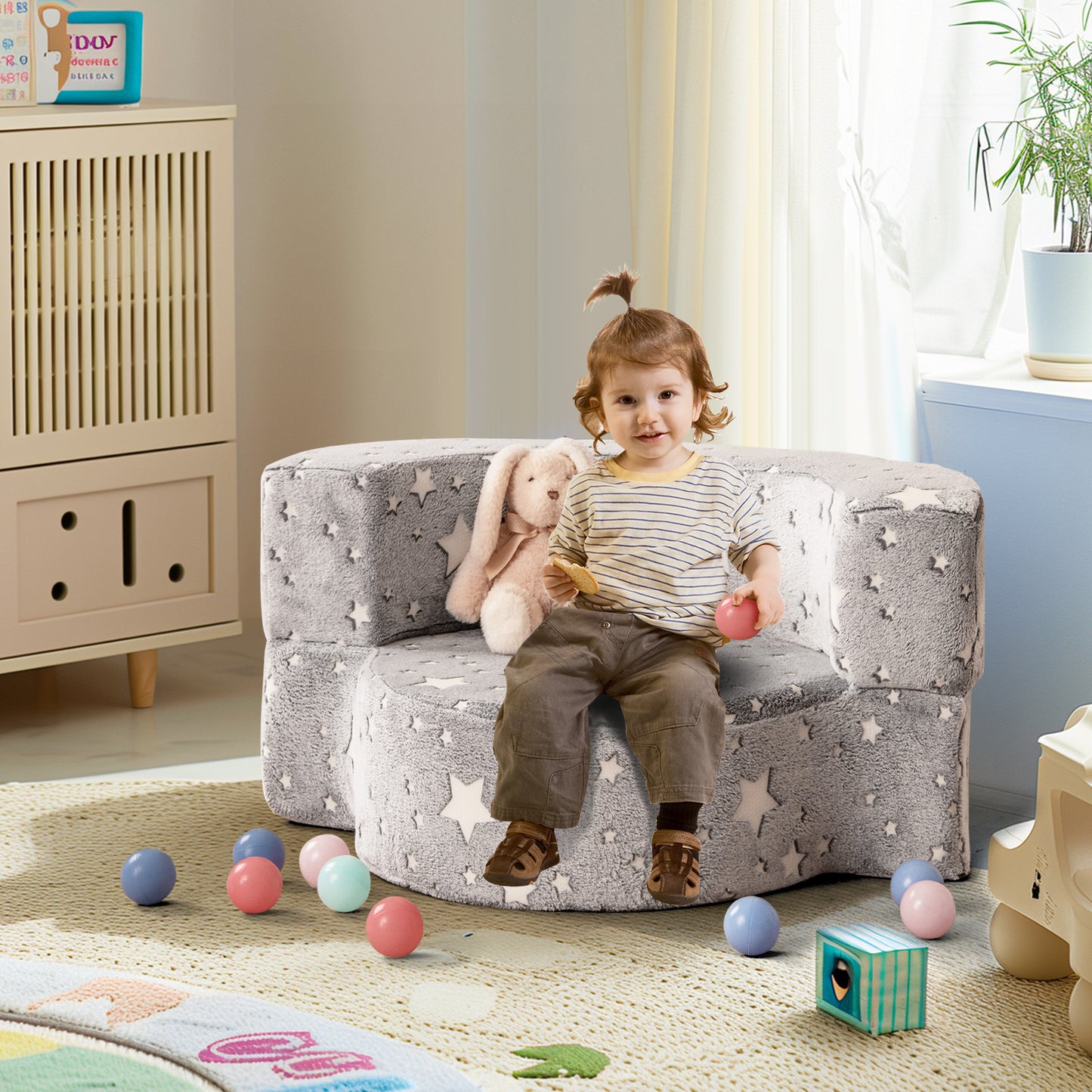 Convertible Toddler Chair with Glow-in-the-Dark Stars