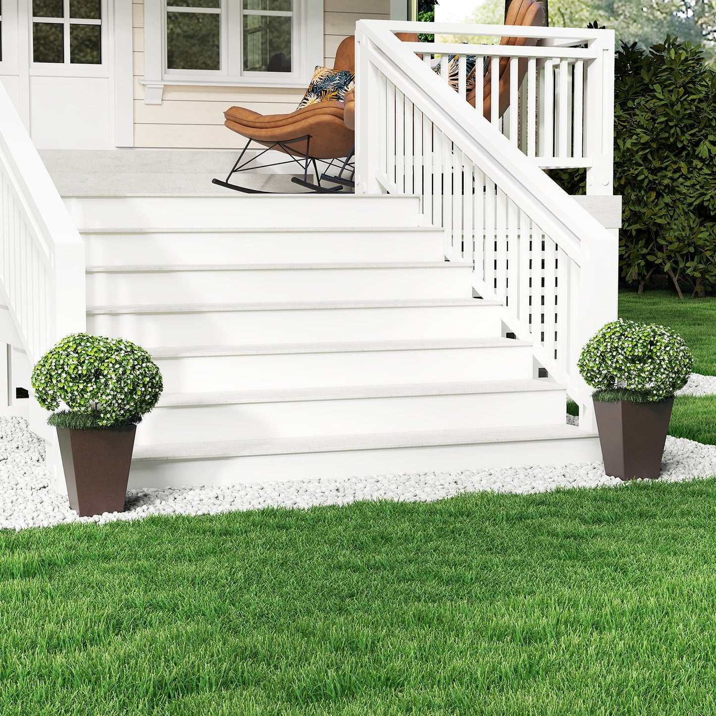 Set of 2 Square Taper Planter with Removable Inner Bucket and Optional Drainage Hole