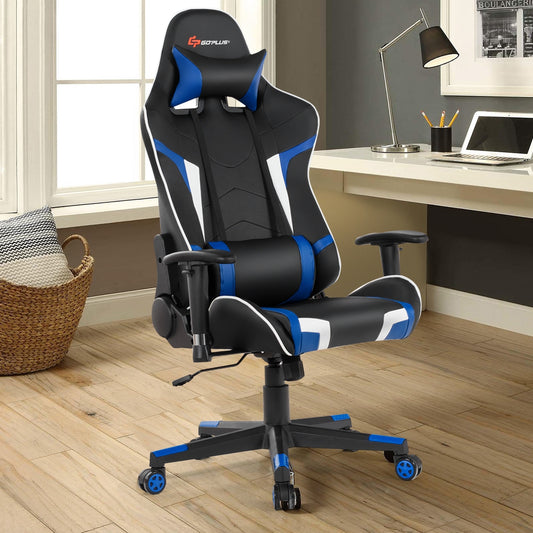 Reclining Gaming Chair with Massage Lumbar Support