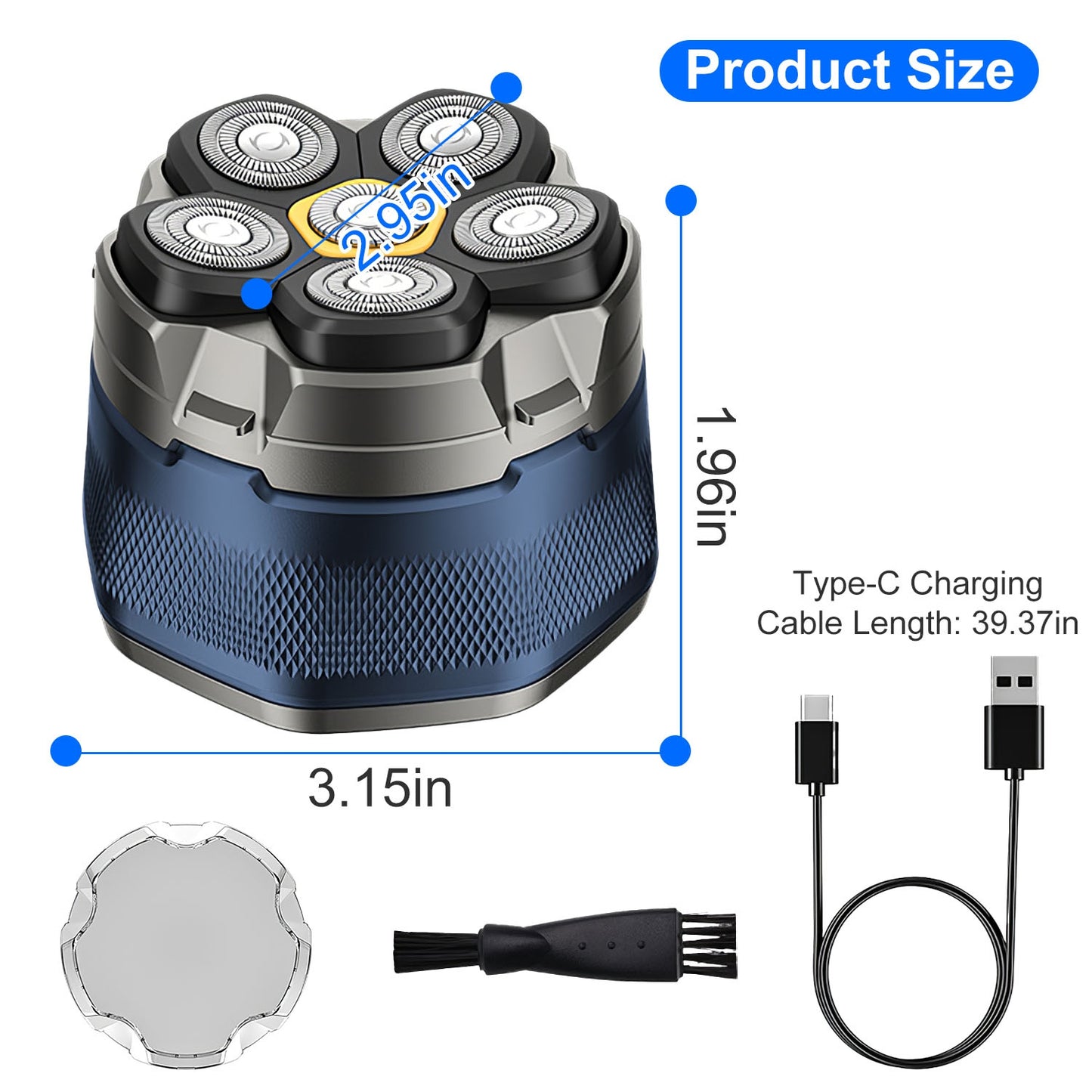 Cordless Electric Head Shaver For Men
