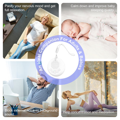 Portable White Noise Sound Machine For Baby Adult With 10 Soothing Sounds Volume Control Timer Settings Noise Detection Compact Size for Sleep Aid Off