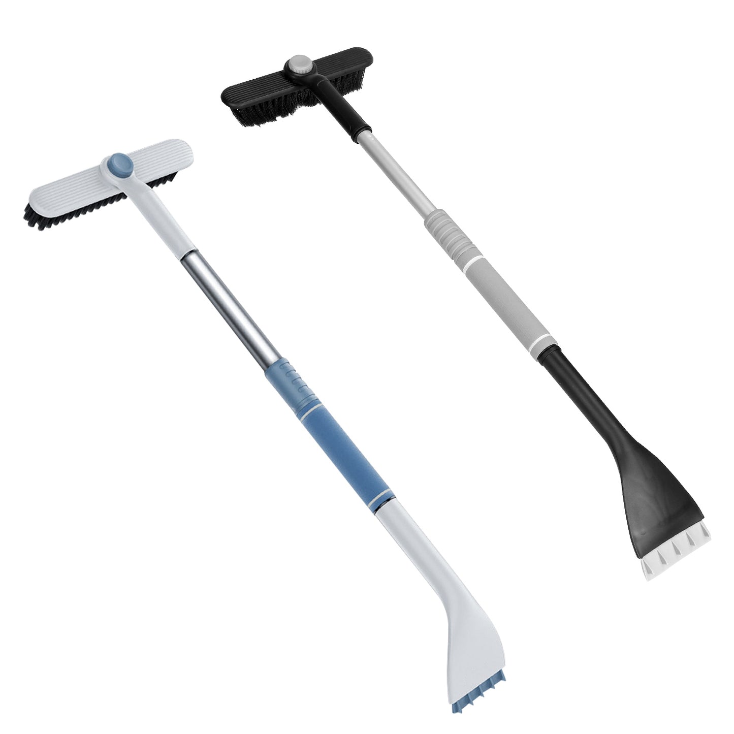 Extendable Snow Brush and Ice Scraper with 360° Pivoting Head