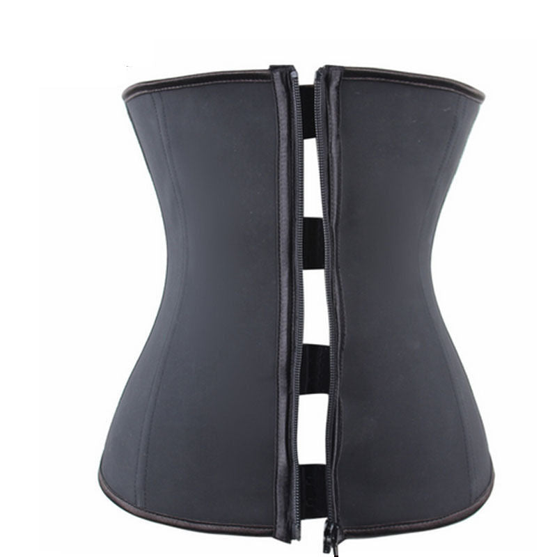 Latex Waist Trainer Corset with Zipper and Hook Closure
