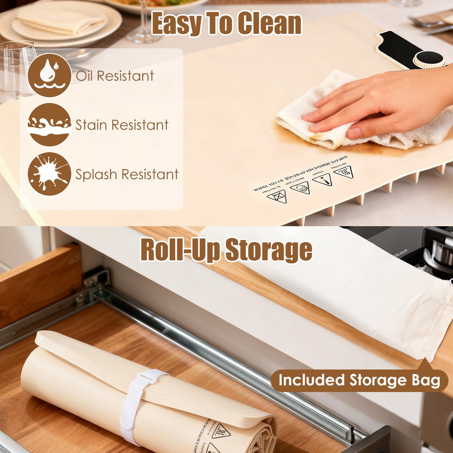 Electric Food Warming Mat 23.6x15.8in with 14 Temp Levels