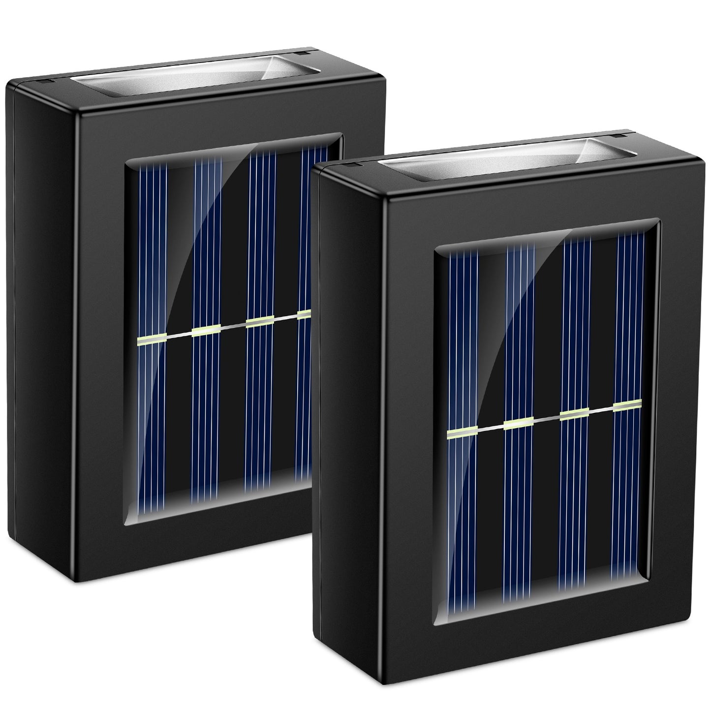 Solar Deck Lights Outdoor - 2 Pack Waterproof LED Fence Lamps