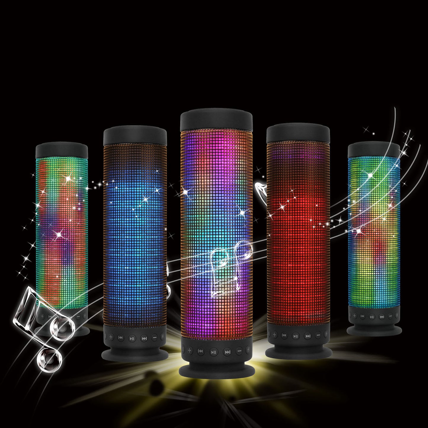 Portable Wireless Speaker with Rainbow LED Lights