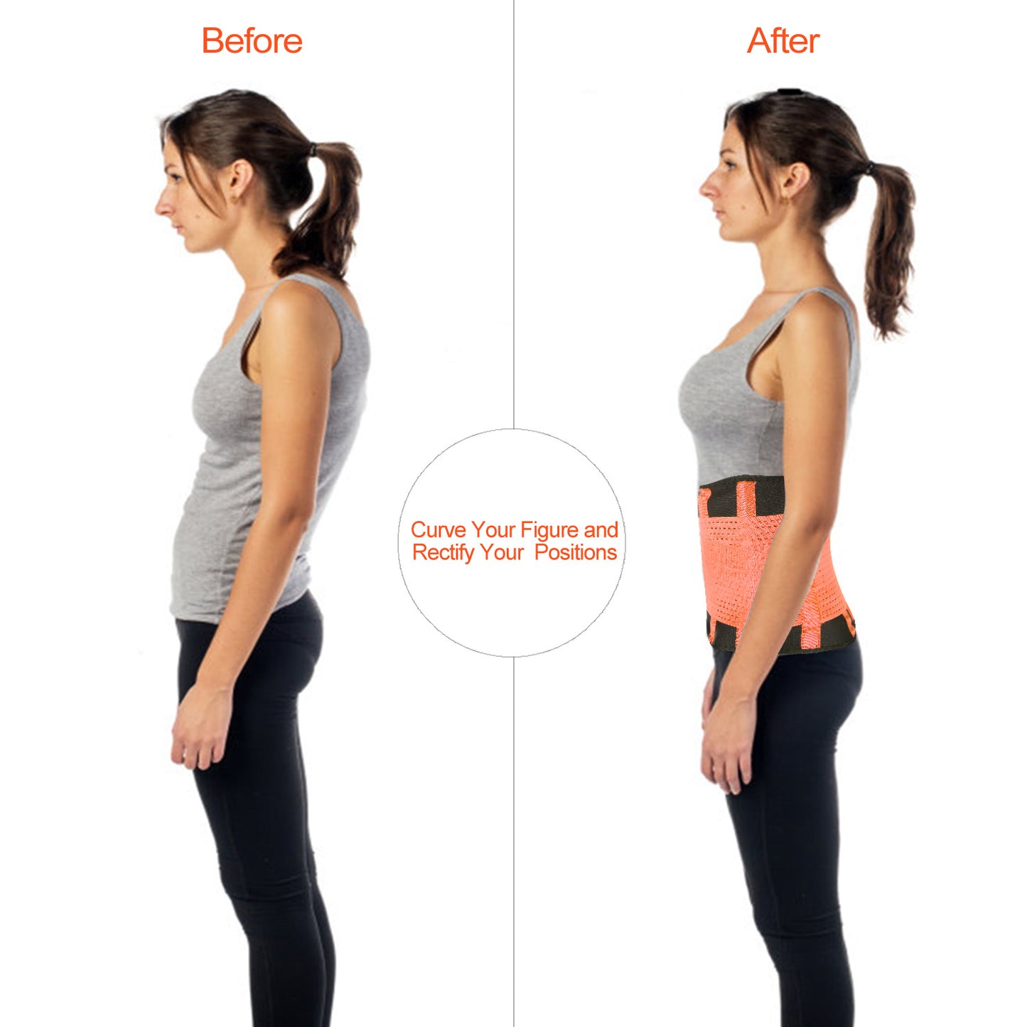 Waist Trainer Belt with Back Support - Adjustable Slimming Band